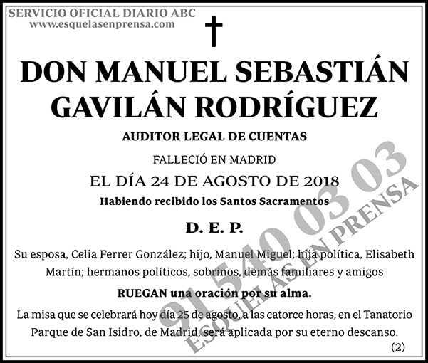 Manuel Sebastián Gavilán Rodríguez
